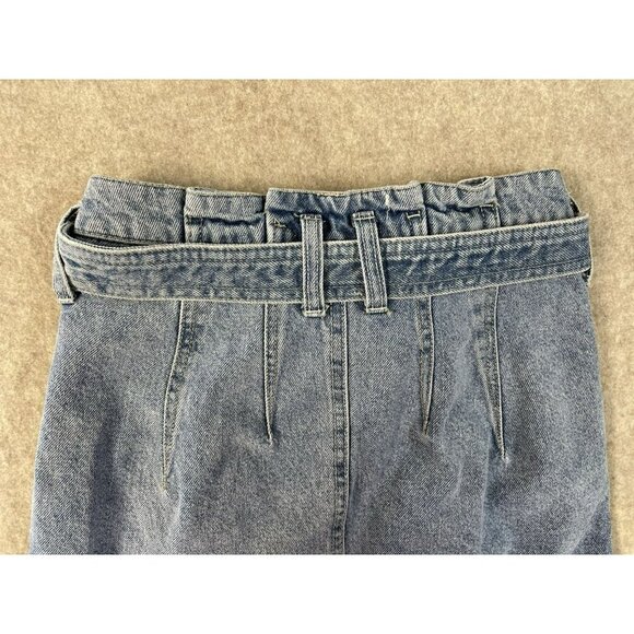 Free People We The Free Sz 25 East of Eden Belted Denim Frayed Mini Skirt - Picture 5 of 13